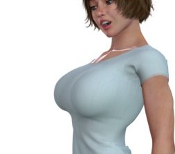 Breast expansion in a tight t-shirt