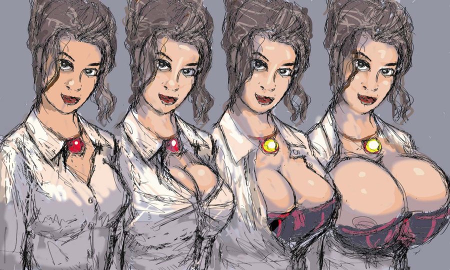 A woman's breasts grow in sequence